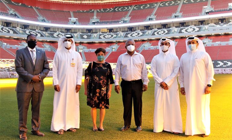 رئيس سيشل يزور استاد البيت المونديالي ويعرب عن اعجابه بمنشآت 2022