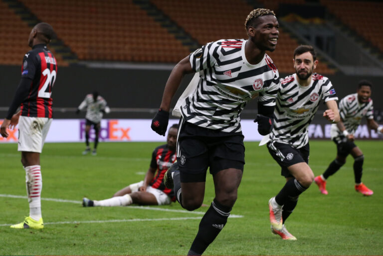 Pogba downs Milan to send Man United into Europa League last eight