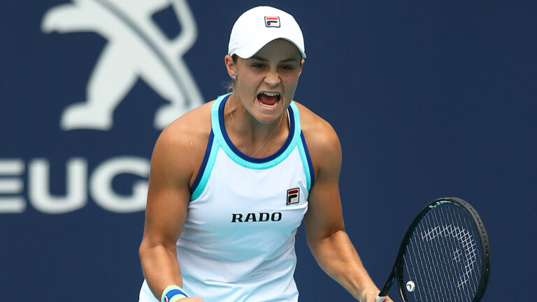 Top-ranked Barty saves match point in Miami win, Halep rallies