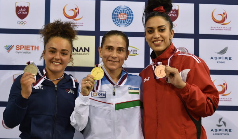 Oksana warms up for record eighth Olympic Games with Vault title in Doha