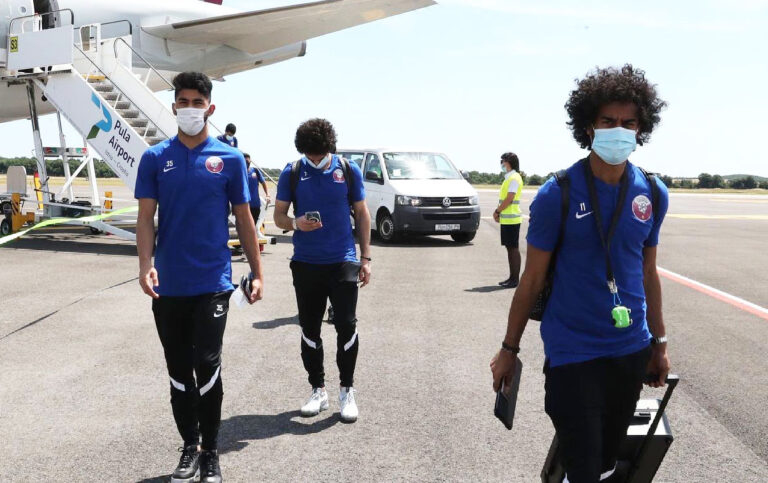 العنابي وصل كرواتيا وخاض حصة تدريبية تحضيراً للكأس الذهبية