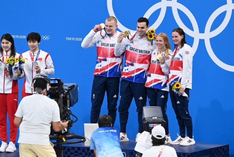 Britain make history as mixed relay gold continues swimming success