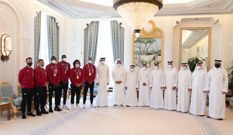 HH the Amir receives Team Qatar’s Tokyo 2020 Olympics medalists