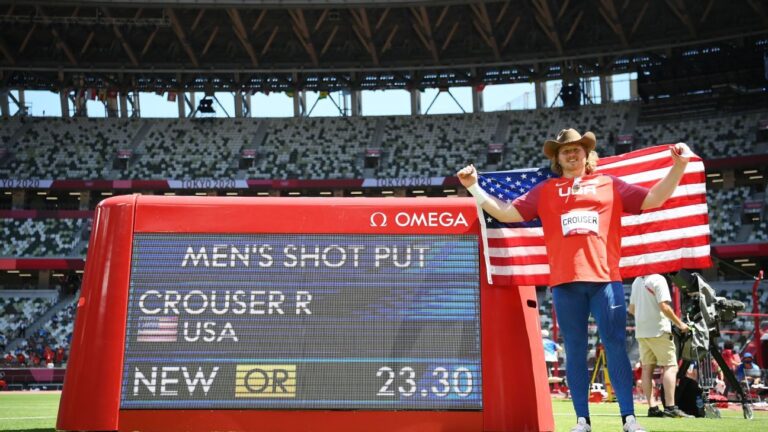 ‘Grandpa, we did it’ – America’s Crouser retains Olympic shot put gold