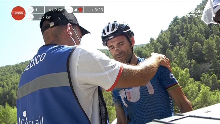 Tearful veteran Valverde crashes out of Vuelta