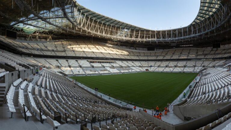 Turf laid for the first time at 80,000-capacity Lusail Stadium