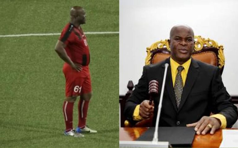 Suriname’s vice-president, 60, plays international football match