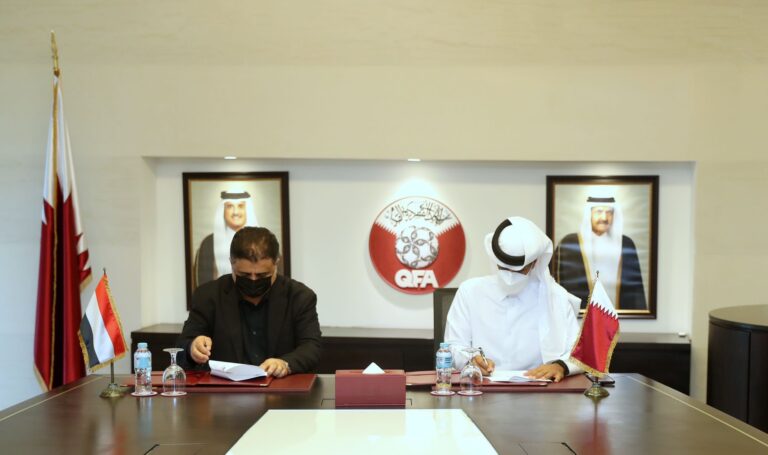 رئيس الاتحاد القطري يستقبل نظيره اليمني ويوقعان مذكرة تفاهم