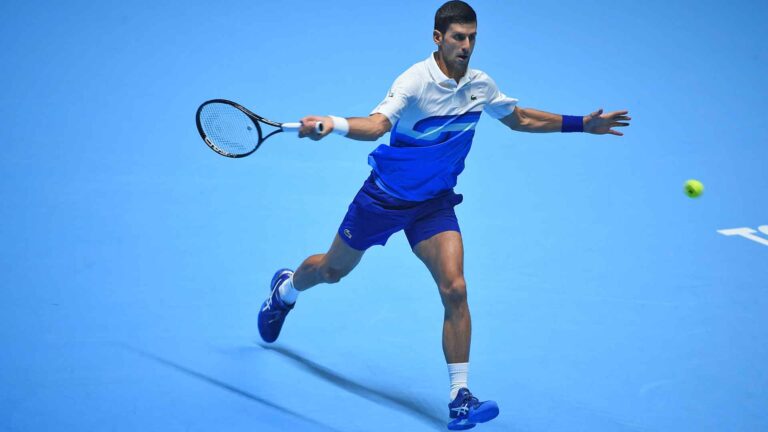Djokovic closes on ATP Finals semis by thrashing Rublev