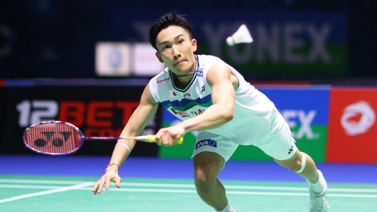 Badminton ace Momota claims first post-crash international trophy