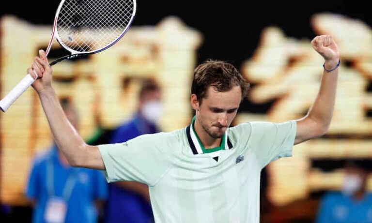 Medvedev saves match point, moves into Australian Open semis