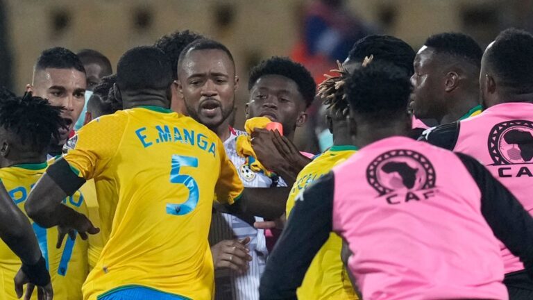 Ghana angered by late Gabon equalizer, game ends in melee