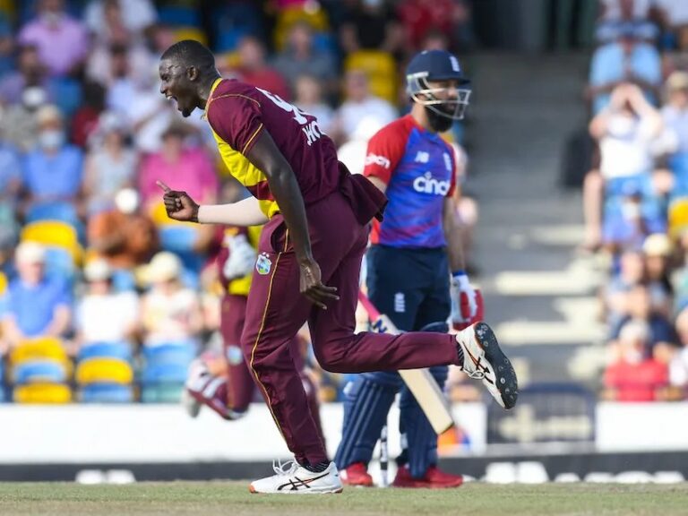 West Indies v England: Tourists bowled out for 103 to lose first T20 in Barbados