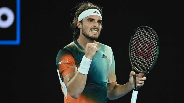 Australian Open: Fourth seed Tsitsipas battles to five-set win over Fritz