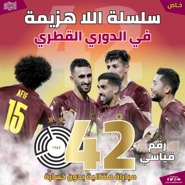 وصل إلى 42 مباراة متتالية بدون خسارة.. السد يحقق رقما قياسياً جديداً